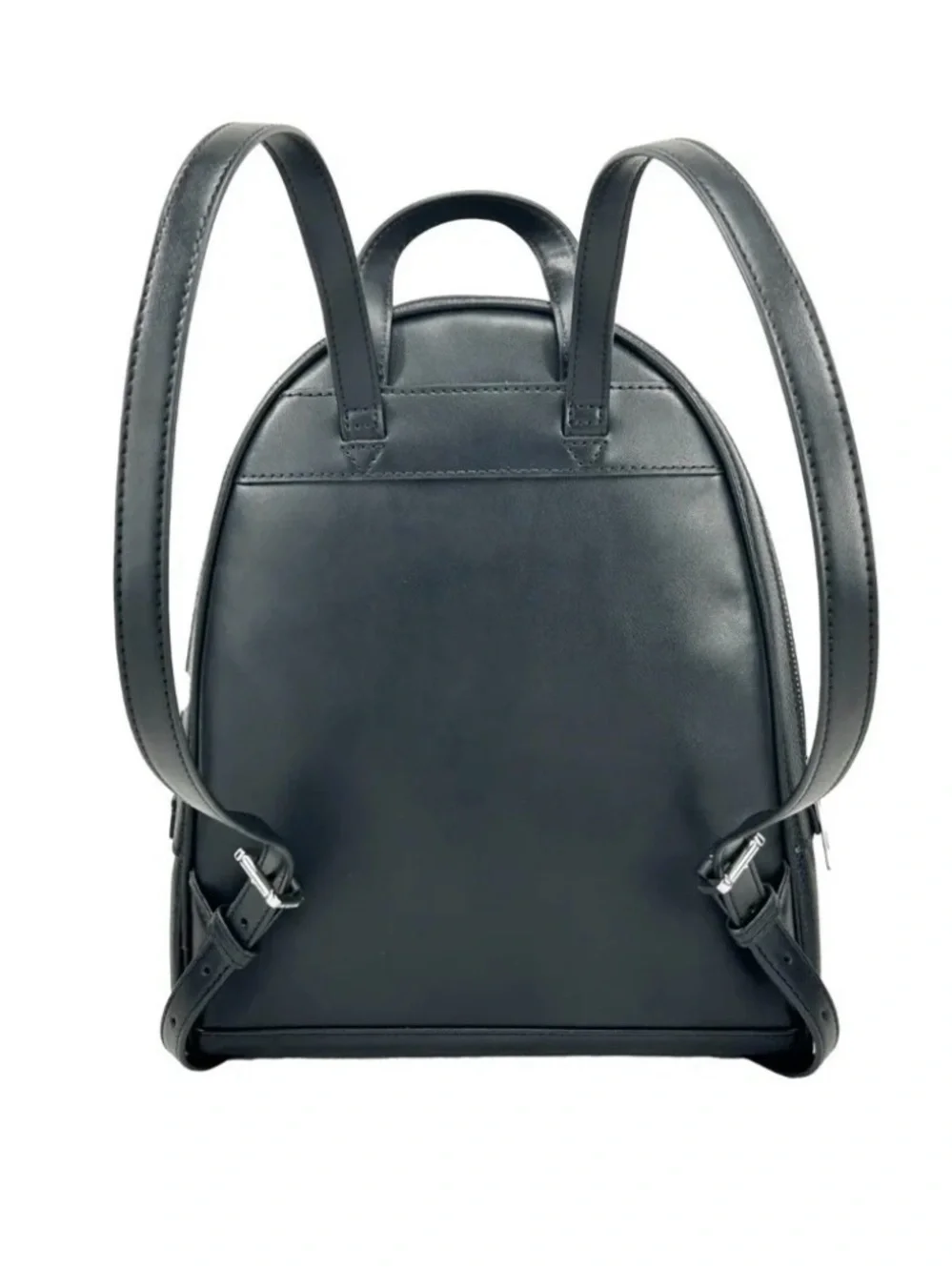 Michael Kors Black Pebbled Leather Backpack with Silver Hardware New